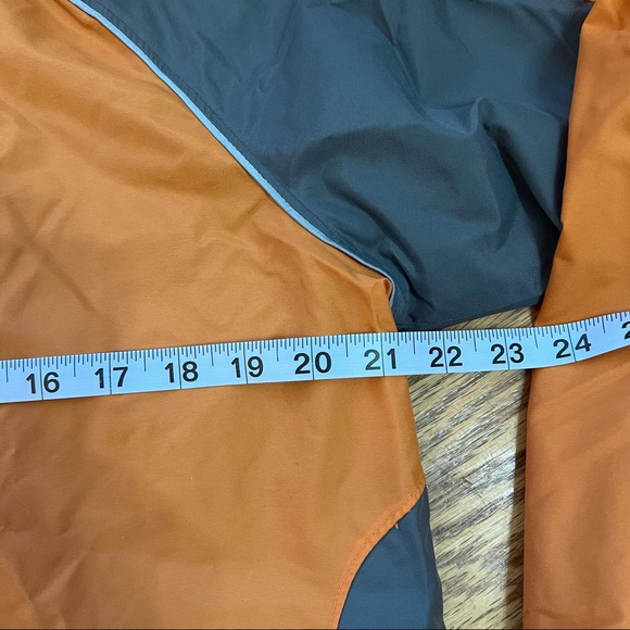 Columbia Youth 18/20 Orange Gray Hooded Rain Jacket Windbreaker - Picture 4 of 8